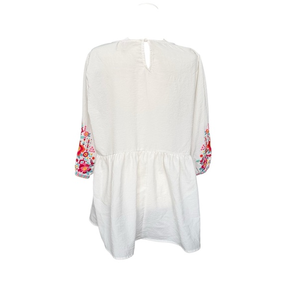 Savanna Jane Cottagecore Embroidered Peasant Peplum Top Size 1X - Picture 3 of 5